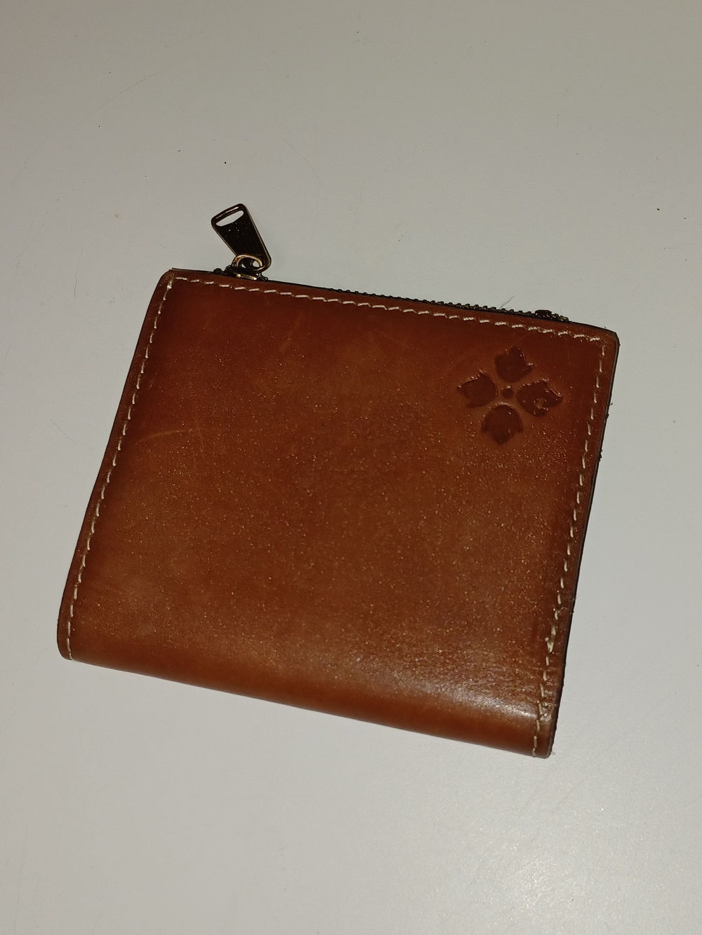 Patricia Nash Brown Leather Zip Bifold Wallet